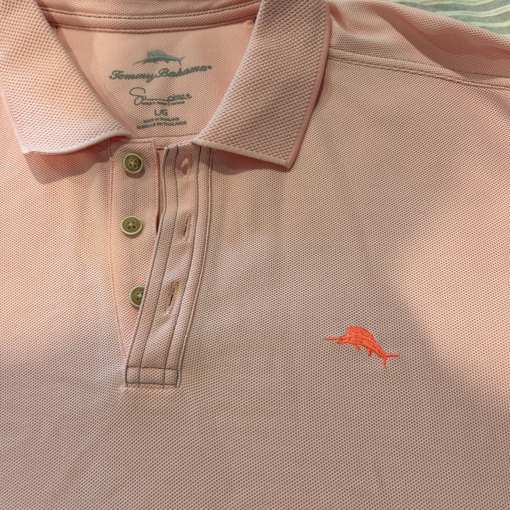 Tommy Bahama collared shirt - light pink, size Large